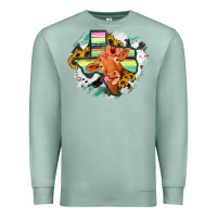 Seafoam Western Texas Flag Cow Portrarit Premium Sweatshirt - Bettercallsaul