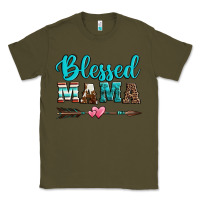 Army Green blessed mama serape cowhide turquoise Classic Tee - Jasminsmagicworld