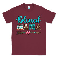 Burgundy blessed mama serape cowhide turquoise Classic Tee - Jasminsmagicworld