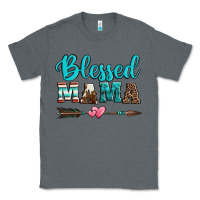 Charcoal Heather blessed mama serape cowhide turquoise Classic Tee - Jasminsmagicworld