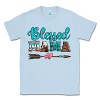 Dusty Blue blessed mama serape cowhide turquoise Classic Tee - Jasminsmagicworld