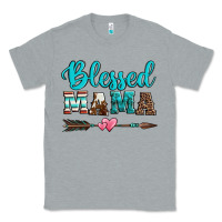 Heather Grey blessed mama serape cowhide turquoise Classic Tee - Jasminsmagicworld
