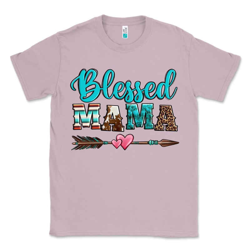 Blessed Mama Serape Cowhide Turquoise Classic Tee by Jasminsmagicworld | Teevron