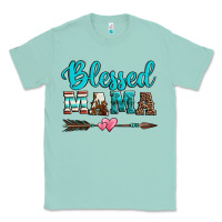 Seafoam blessed mama serape cowhide turquoise Classic Tee - Jasminsmagicworld
