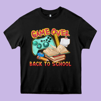 Game Over Back To School Heavy Core Tee Designed By Texasbilliewilder