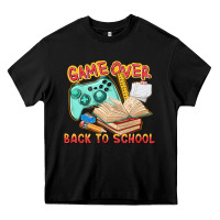 Black game over back to school Heavy Core Tee - texasbilliewilder