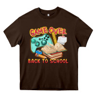 Chocolate Brown game over back to school Heavy Core Tee - texasbilliewilder