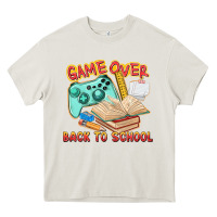 Cream game over back to school Heavy Core Tee - texasbilliewilder