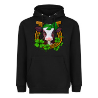 Black lucky horseshoe 4 leaf clover baby calf Heavyweight Hoodie - Jasminsmagicworld