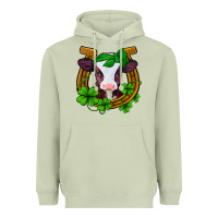 Matcha lucky horseshoe 4 leaf clover baby calf Heavyweight Hoodie - Jasminsmagicworld