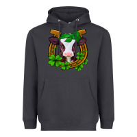 Smoke lucky horseshoe 4 leaf clover baby calf Heavyweight Hoodie - Jasminsmagicworld