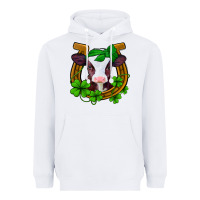 White lucky horseshoe 4 leaf clover baby calf Heavyweight Hoodie - Jasminsmagicworld