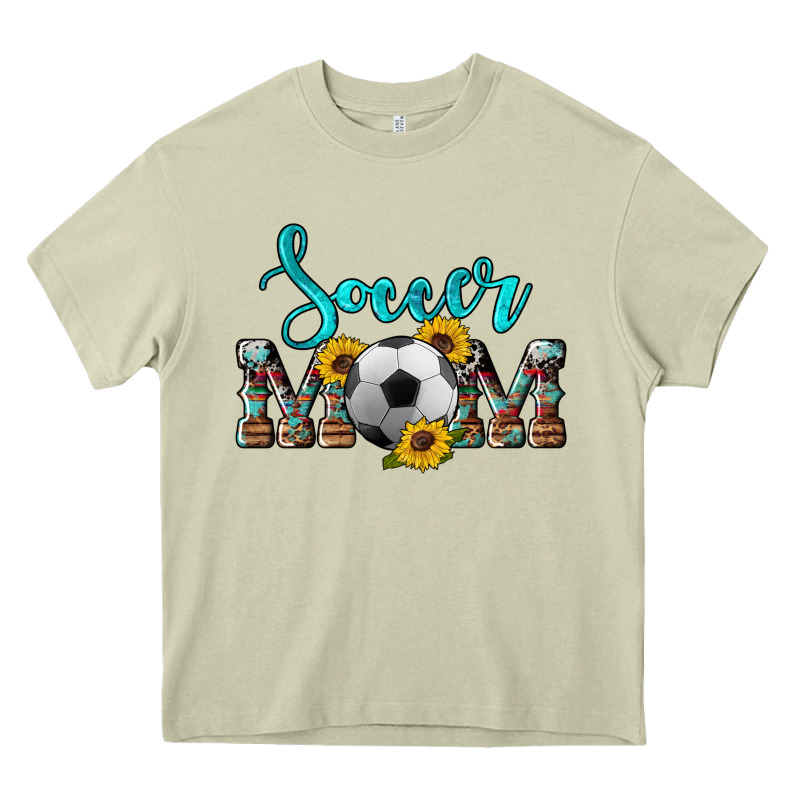Western Leopard Cowhide Sunflowers  Glitter Mom Soccer Heavy Core Tee by Artiststas | Teevron