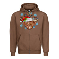 Chestnut christmas cow Zipper Hoodie - MaliasSmallBusiness