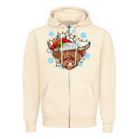 Sandshell christmas cow Zipper Hoodie - MaliasSmallBusiness