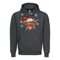 Smoke christmas cow Zipper Hoodie - MaliasSmallBusiness