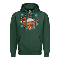 Sports Green christmas cow Zipper Hoodie - MaliasSmallBusiness