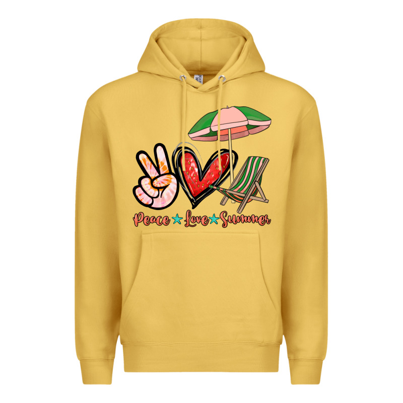 Peace Love Summer Premium Hoodie by NancyCooperArtShop | Teevron