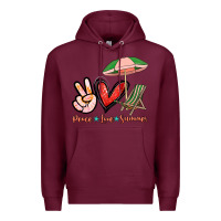Burgundy Peace love summer Premium Hoodie - NancyCooperArtShop