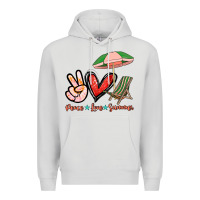 Dove Grey Peace love summer Premium Hoodie - NancyCooperArtShop