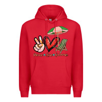 Red Peace love summer Premium Hoodie - NancyCooperArtShop