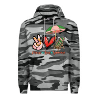 Slate Camo Peace love summer Premium Hoodie - NancyCooperArtShop