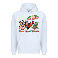 White Peace love summer Premium Hoodie - NancyCooperArtShop