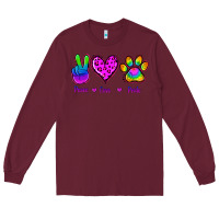 Burgundy Peace Love Pride Long Sleeve Tee - Jasminsmagicworld