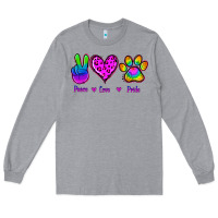 Heather Grey Peace Love Pride Long Sleeve Tee - Jasminsmagicworld