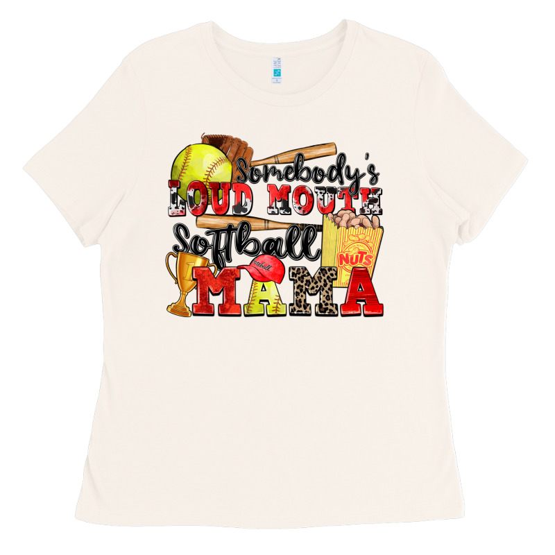 Somebody's Loud Mouth Softball Mama Ladies Tee by Zillion Design Studio | Teevron