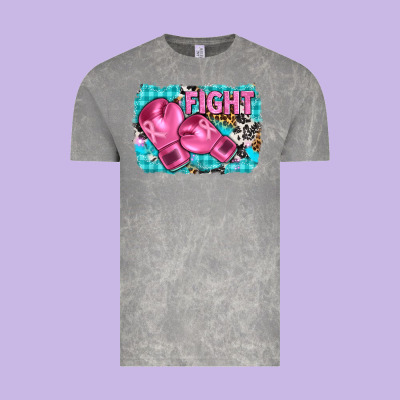 Fight With Boxing Gloves And Cancer Ribbon Vintage Tee Designed By Adodesignshop