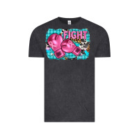 Vintage Black fight with boxing gloves and cancer ribbon Vintage Tee - AdoDesignShop
