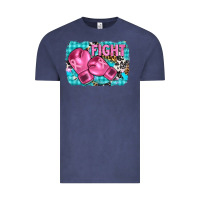 Vintage Denim fight with boxing gloves and cancer ribbon Vintage Tee - AdoDesignShop