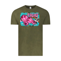 Vintage Olive fight with boxing gloves and cancer ribbon Vintage Tee - AdoDesignShop