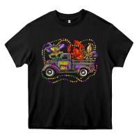 Black mardi gras truck with mask fleur de lis and crawfish Heavy Core Tee - RanaPortraitStore
