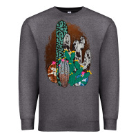 Charcoal Heather Western Cowhide Cactus Premium Sweatshirt - Bettercallsaul