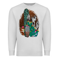 Dove Grey Western Cowhide Cactus Premium Sweatshirt - Bettercallsaul
