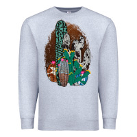 Heather Grey Western Cowhide Cactus Premium Sweatshirt - Bettercallsaul