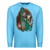 Ocean Blue Western Cowhide Cactus Premium Sweatshirt - Bettercallsaul