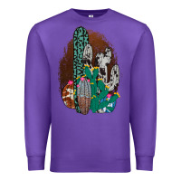 Purple Western Cowhide Cactus Premium Sweatshirt - Bettercallsaul