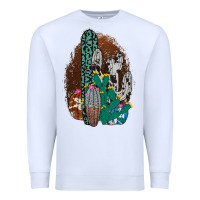 White Western Cowhide Cactus Premium Sweatshirt - Bettercallsaul
