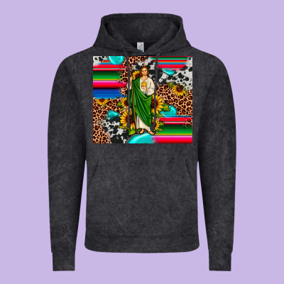 San Judas Leopard Cowhide Gemstone Vintage Hoodie Designed By Jahusdesignshop