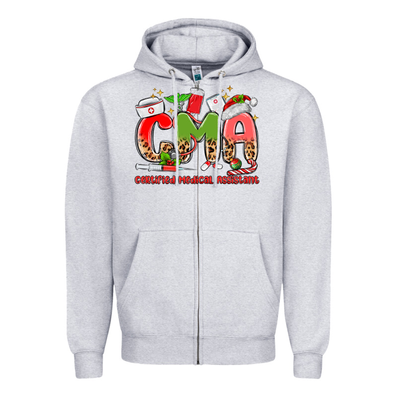 Cma Certified Medical Assistant Zipper Hoodie by MaliasSmallBusiness | Teevron