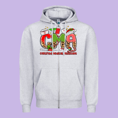 Cma Certified Medical Assistant Zipper Hoodie Designed By Maliassmallbusiness