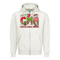 Oatmeal Heather cma certified medical assistant Zipper Hoodie - MaliasSmallBusiness