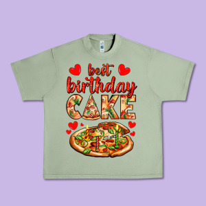 Best Birthday Cake Pizza Urban Heavy Tee Designed By Adodesignshop