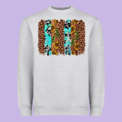 Sunflower Cactus Leopard Brushstroke Heavyweight Sweatshirt Designed By Adodesignshop
