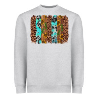 Heather Grey sunflower cactus leopard brushstroke Heavyweight Sweatshirt - AdoDesignShop