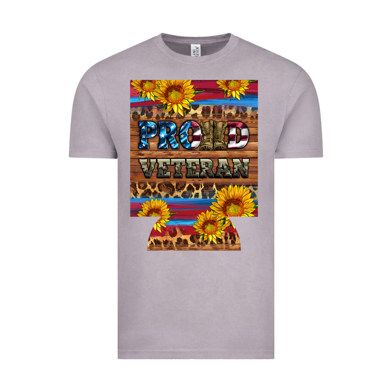 Proud Veteran  12 Oz Regular Can Cooler Vintage Tee by Artiststas | Teevron