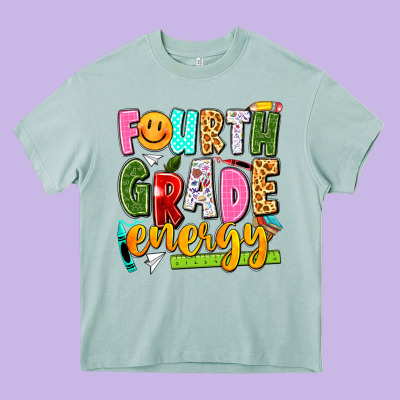 Fourth Grade Energy Heavy Core Tee Designed By Texasbilliewilder